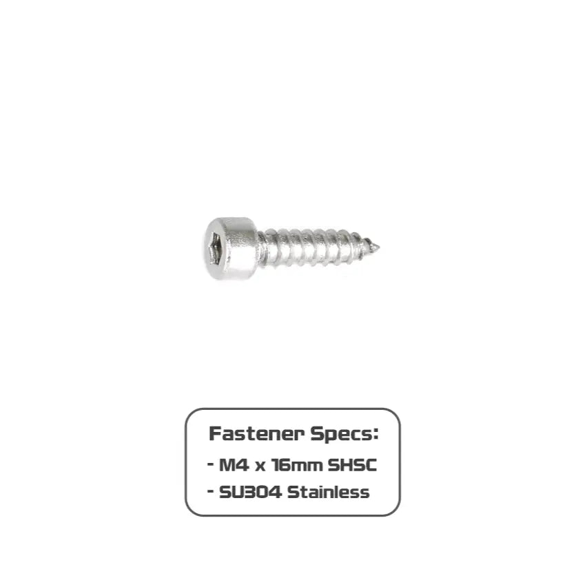 Set of 10 stainless steel M4x16mm coarse socket-cap SHSC fasteners by ZSPEC Design, showing the threaded bolts with hex heads.