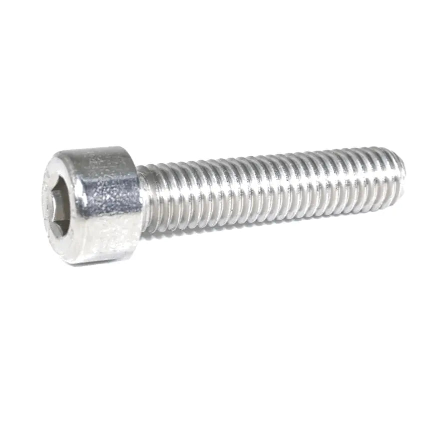 Stainless steel ZSPEC M8-1.25x35mm socket-cap SHSC fasteners, 10-pack, showing shiny heads and threaded shanks.