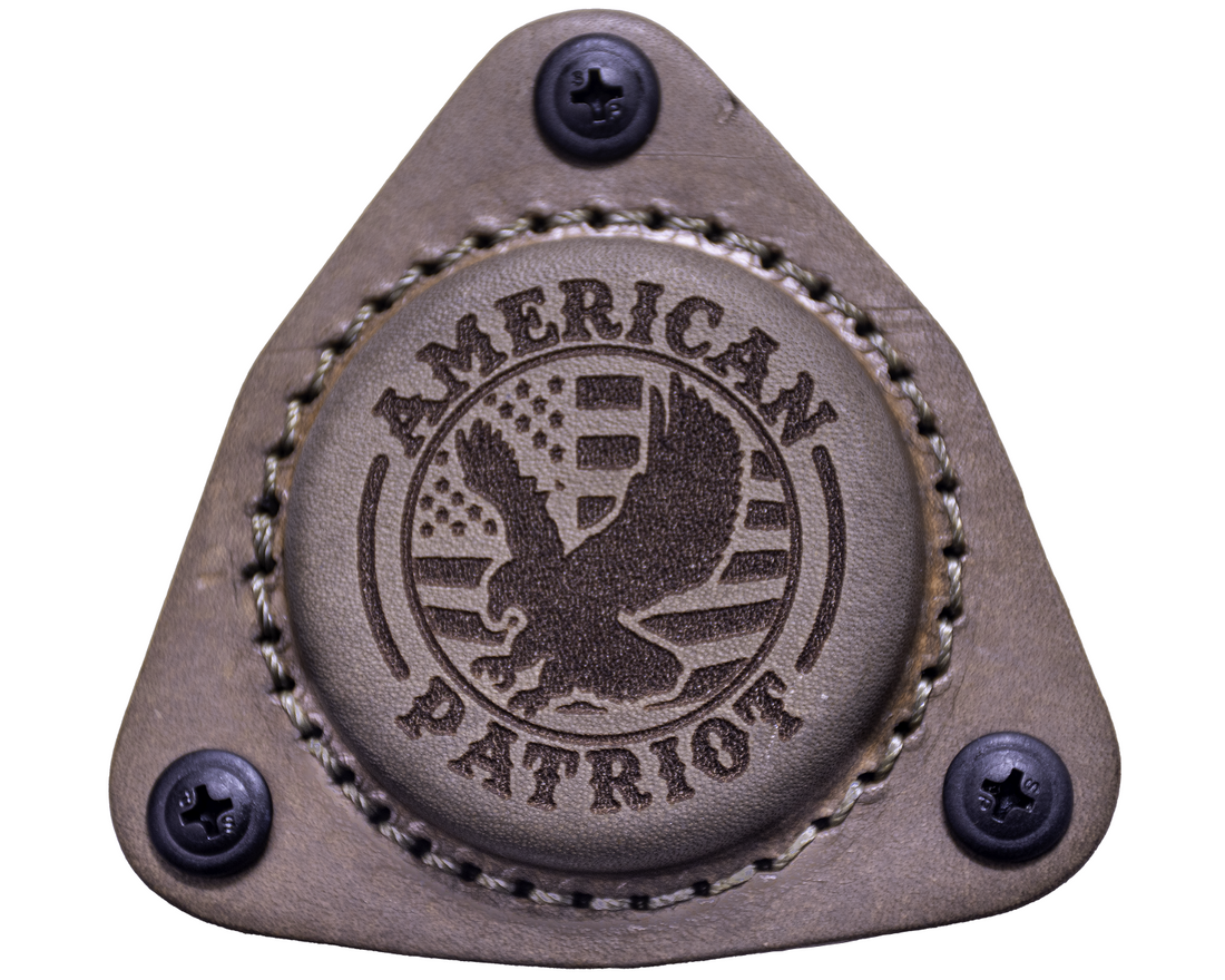 Black SofHold American Patriot magnetic gun mount for cars, standard gun magnet mount securely holding firearms during transport
