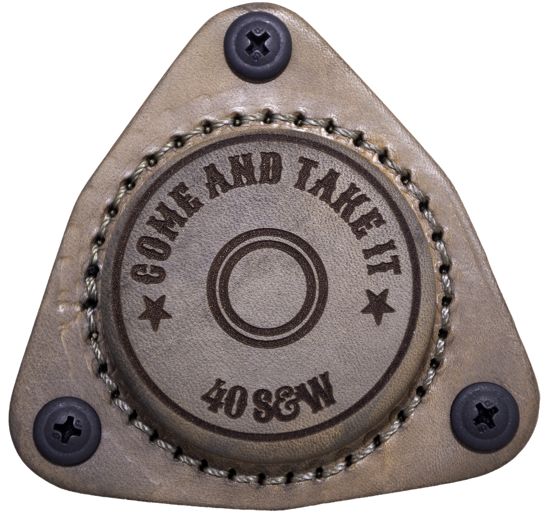 Black Come & Take It 40 S&W magnetic gun mount by SofHold, standard gun magnet mount for secure firearm storage.