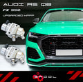 Spool Performance upgraded high-pressure fuel pump system for Audi RSQ8 FX-350, showing the pump with hoses and fittings.