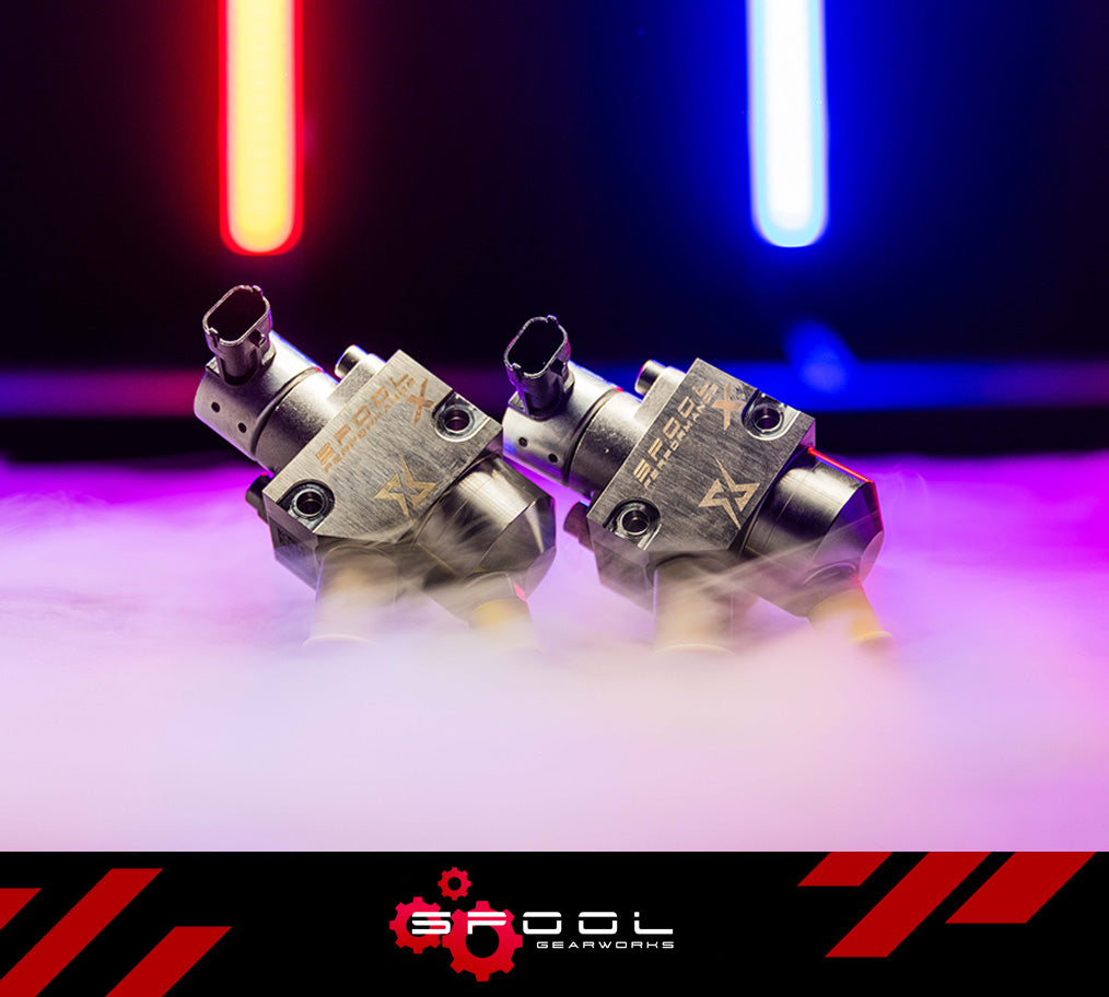 Spool Performance high pressure fuel pump system upgrade for Audi RSQ8 FX-350, showing the upgraded fuel pump components.