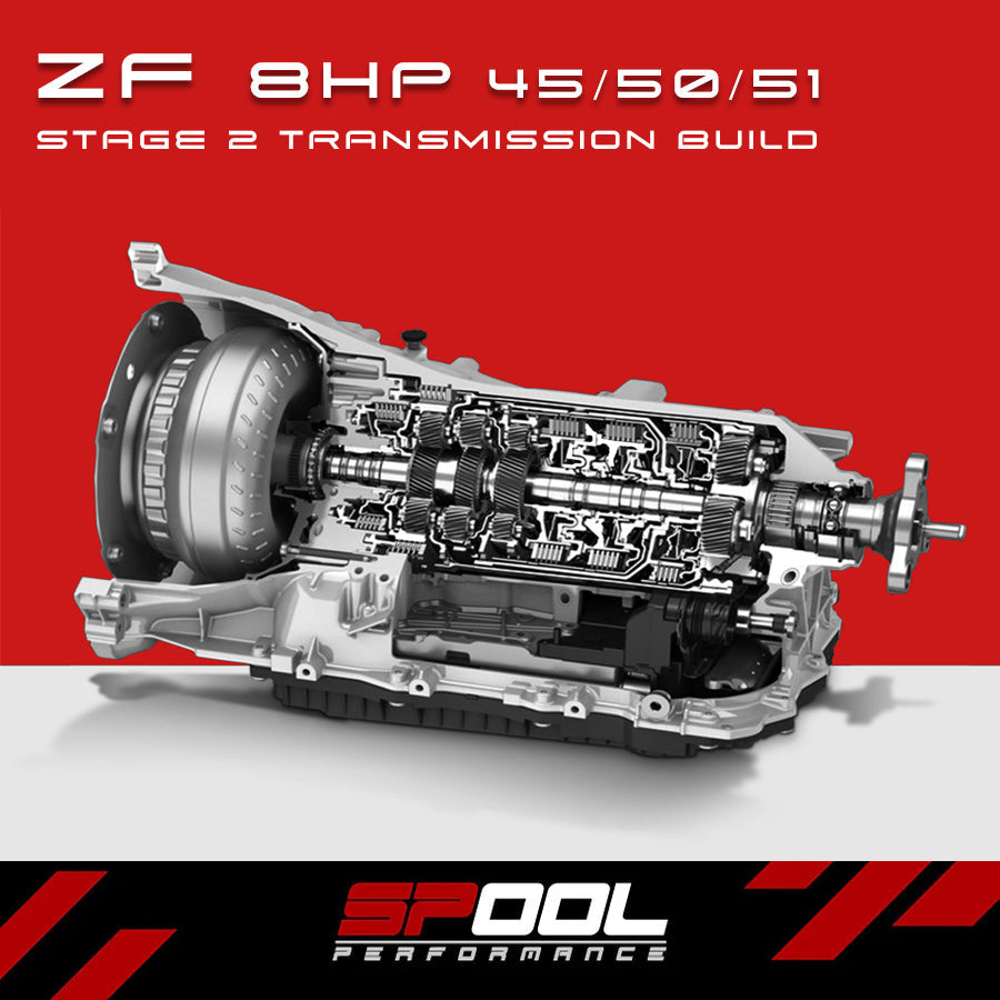 ZF 8HP 45/50/51 Stage 2 transmission build with internal components shown for Audi performance upgrades