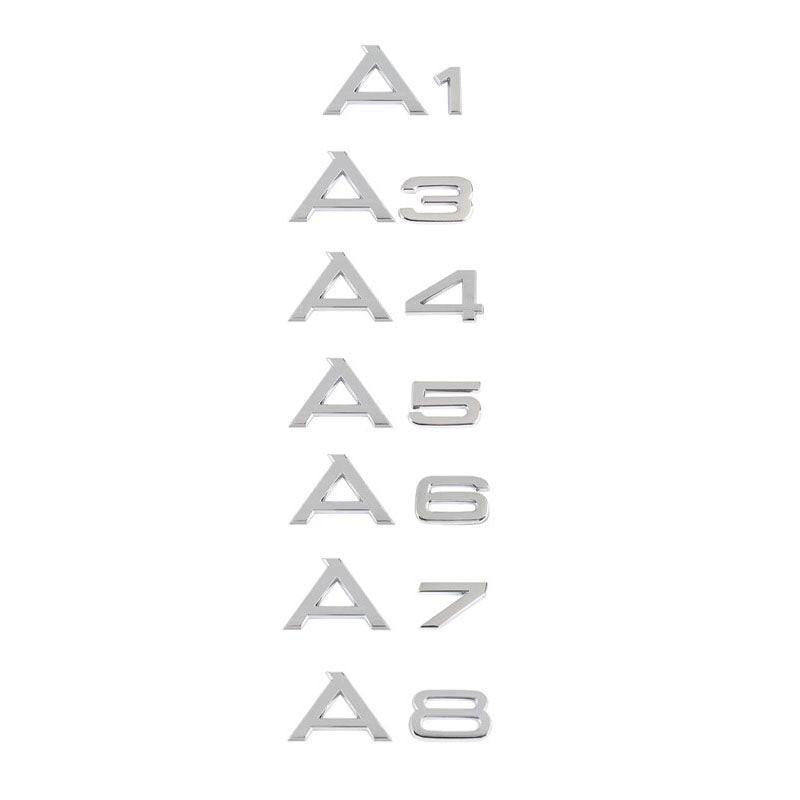 Black Audi A1 rear badges by V.I.P Digital Presence, showing the sleek logo design on the car's rear.