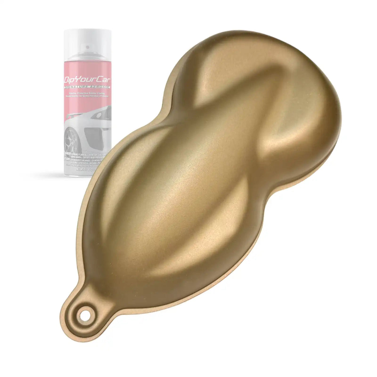 Vintage gold peelable aerosol spray can from DipYourCar.com, used for automotive customization and detailing.