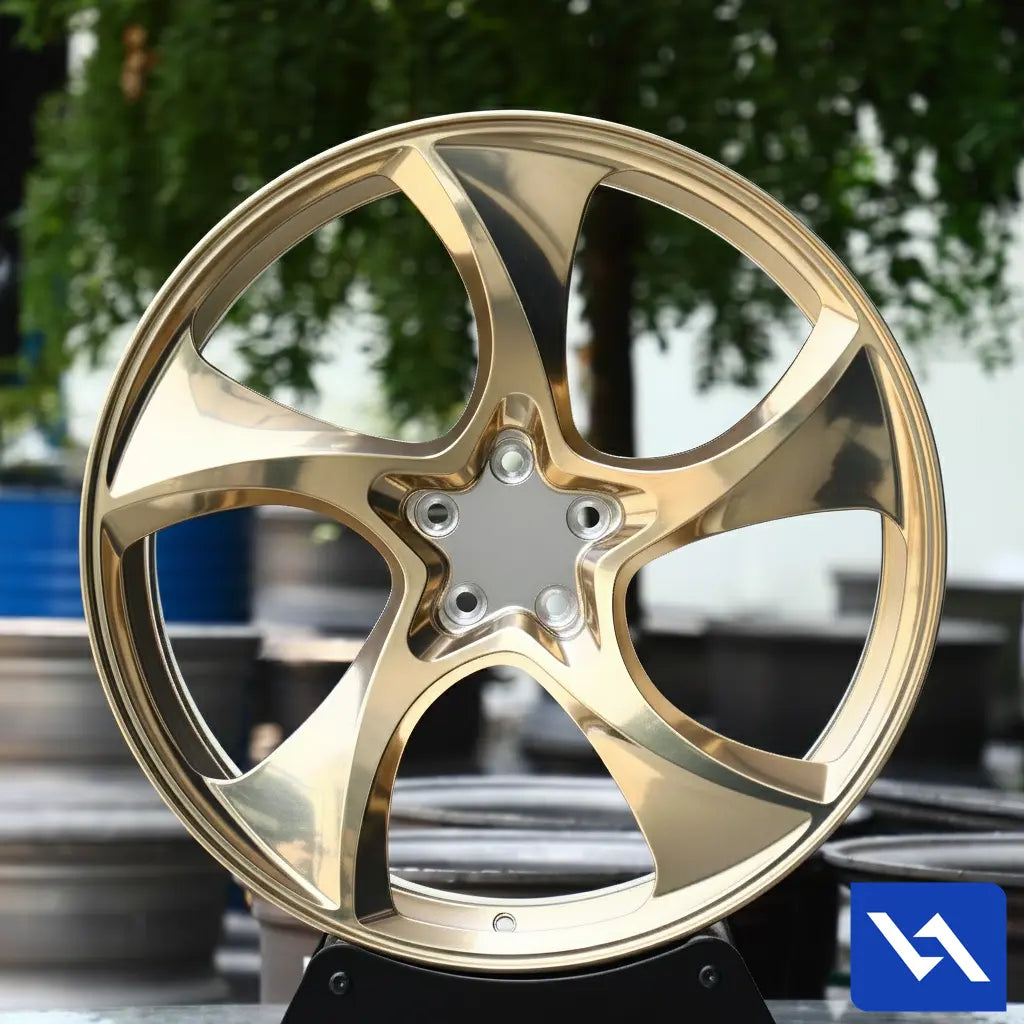 Set of Vorsprung Forged VA-019 style wheels by Vorsprung Autowerk, featuring sleek multi-spoke design on a vehicle.