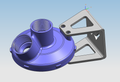 3D CAD model of performance intake manifold with mounting bracket for Audi tuning