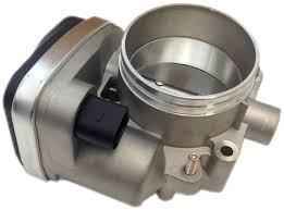 Vorsprung Autowerk Luft-Strom 84mm throttle body upgrade kit showing polished metal throttle body with brand logo and mounting components