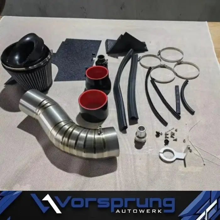 Titanium intake kit with filter, hoses, clamps, and hardware for Audi S4 S5 Q5 SQ5 3.0T