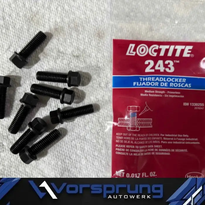Audi supercharged 3.0T V6 crank pulley bolts and Loctite 243 threadlocker kit