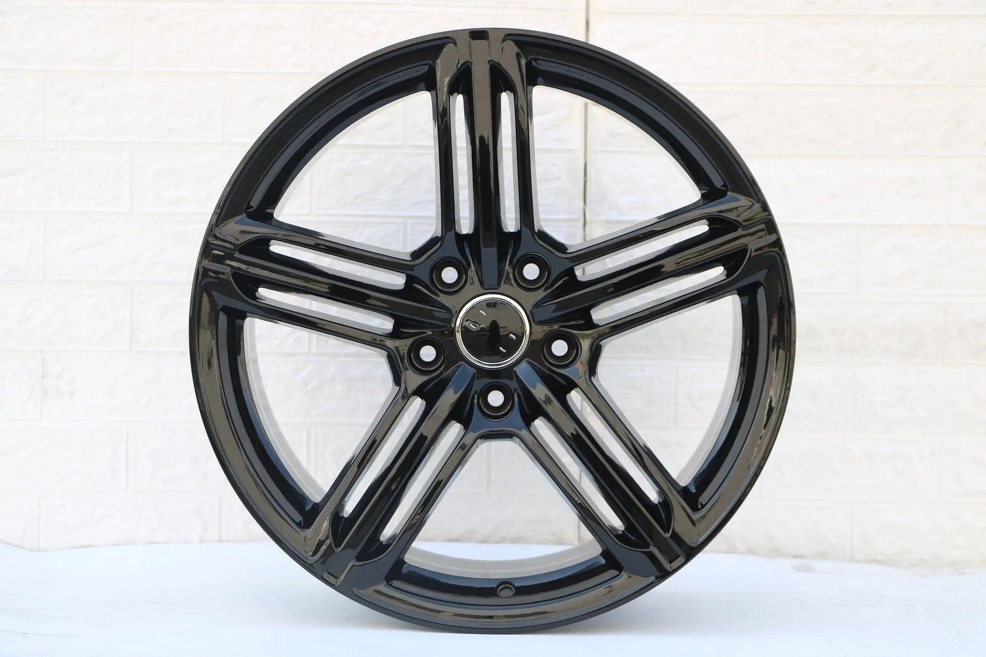 20-inch hyper silver wheels by WheeloutletNJ, designed for Audi A4, A5, Q5, Q7, S4, S5, RS5, and more vehicles.