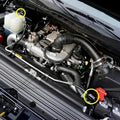 Black ZSPEC Billet Radiator Cap Cover for 2014-2021 Nissan Titan, all trims, featuring a sleek, metallic finish.