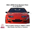 ZSPEC Design black front bumper plate for Nissan Z32 300ZX, powder-coated billet with Z32 logo, fitting '90-99 models.