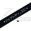 ZSPEC Design black front bumper plate for Nissan Z32 300ZX, powder-coated billet with Japanese Z32 logo on fascia.