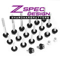 ZSPEC Design stainless and billet plenum fastener kit for Nissan 350Z VQ35DE engine, stock length, bright silver finish