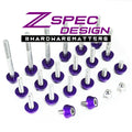ZSPEC Design stainless and billet plenum fastener kit for Nissan 350Z VQ35DE, OEM length, silver finish, automotive hardware.