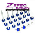 Stainless and billet ZSPEC Design plenum fastener kit for Nissan 350z VQ35DE, OEM length, bright silver finish