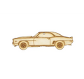 Laser-engraved Birch wood ornament featuring a classic Camaro design, approximately 5 inches wide, by ZSPEC Design.