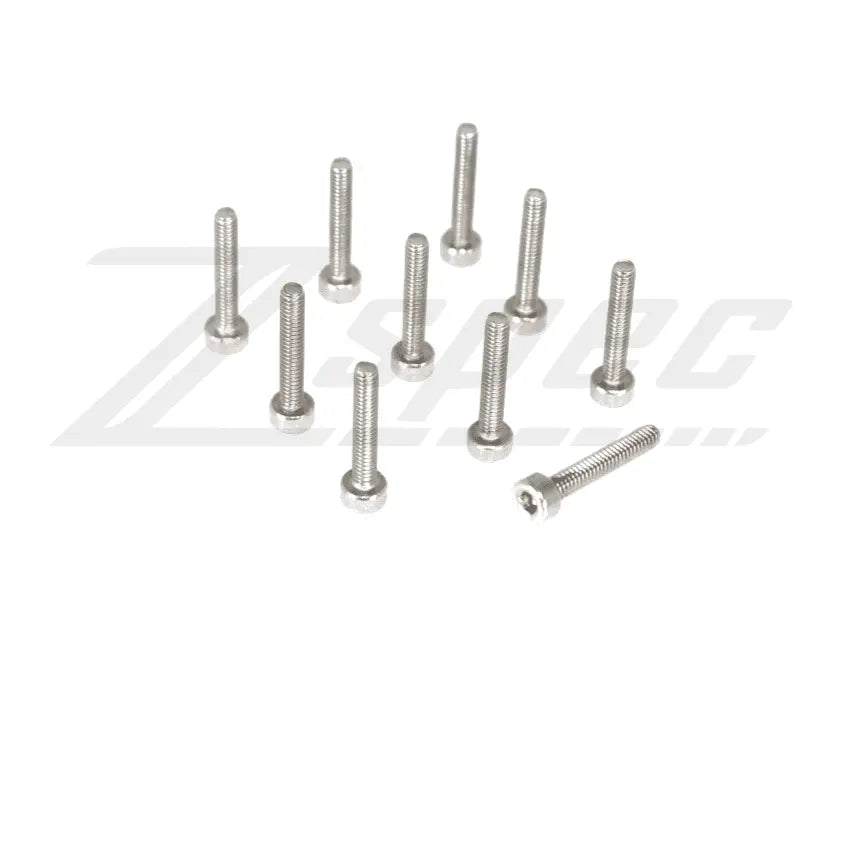 Set of 10 ZSPEC Design M2-0.4x12mm stainless steel SHSC fasteners, SUS304, for durable assembly and hardware projects.