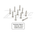Set of 10 ZSPEC M2-0.4x12mm stainless steel SHSC fasteners made from SUS304 for durable, corrosion-resistant fastening.