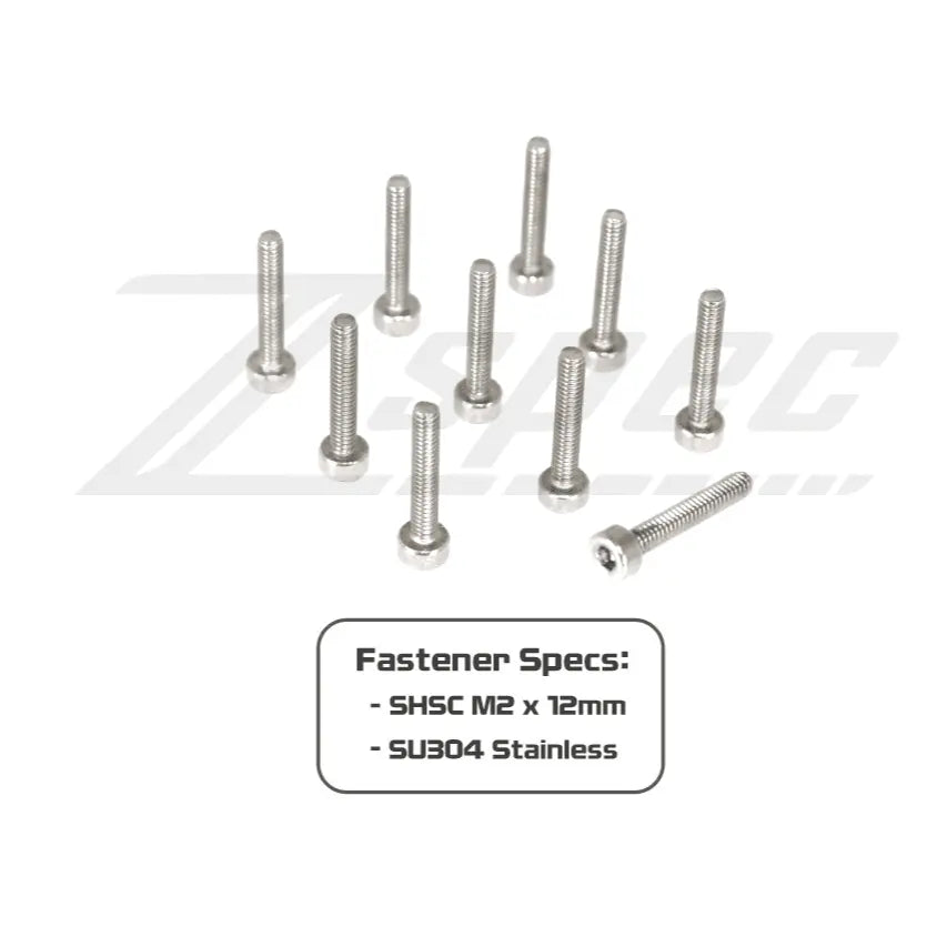 Set of 10 ZSPEC M2-0.4x12mm stainless steel SHSC fasteners made from SUS304 for durable, corrosion-resistant fastening.