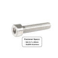 Set of 10 stainless steel ZSPEC Design M4-0.7x20mm socket cap SHSC fasteners with hex drive for secure fastening.