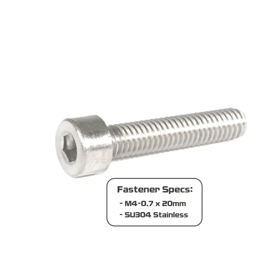 Set of 10 stainless steel ZSPEC Design M4-0.7x20mm socket cap SHSC fasteners with hex drive for secure fastening.