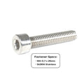 Set of 10 stainless steel ZSPEC Design M4-0.7x25mm socket cap SHSC fasteners, ideal for secure, durable fastening applications.