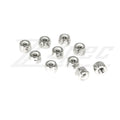Set of 10 stainless steel ZSPEC M5-0.8 nylon lock nuts made from SUS304 for secure fastening in various applications