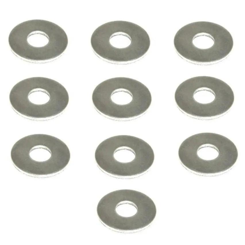 Set of 10 ZSPEC Design M5 Fender Flat Washers made of SUS304 stainless steel, shown in a close-up image.