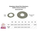 Set of 10 ZSPEC Design M5 Fender Flat Washers in SUS304 stainless steel, shown in a close-up view.