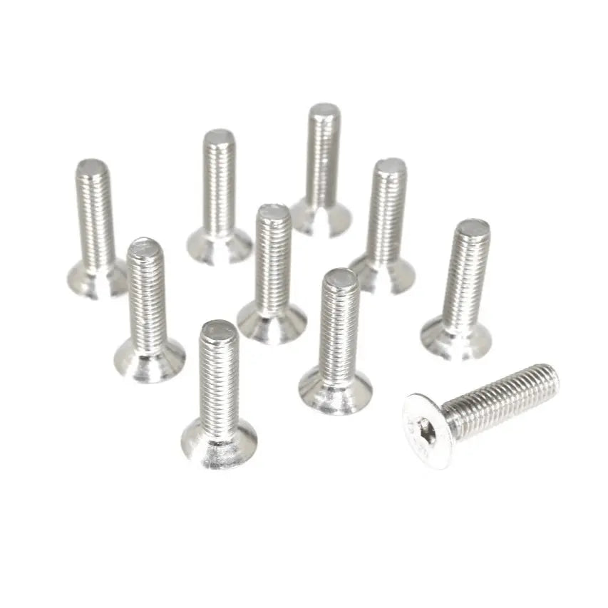 Set of 10 ZSPEC Design M6-1.0x12mm flat-head FHSC fasteners in SUS304 stainless steel, showing the fastener heads and threading.