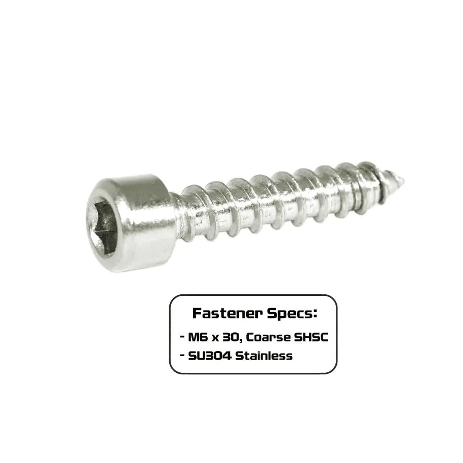 Set of 10 stainless steel ZSPEC M6x30mm coarse socket-cap SHSC fasteners with hex heads for secure fastening.