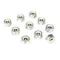 Set of 10 stainless steel ZSPEC M8-1.25 nylon lock nuts made of SUS304, showing the nuts with threaded interior and nylon insert.