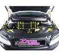 Stainless and billet ZSPEC Stage 2 Dress Up Bolts Fastener Kit for 2014-2020 Jeep Cherokee V6, featuring gloss black finish.