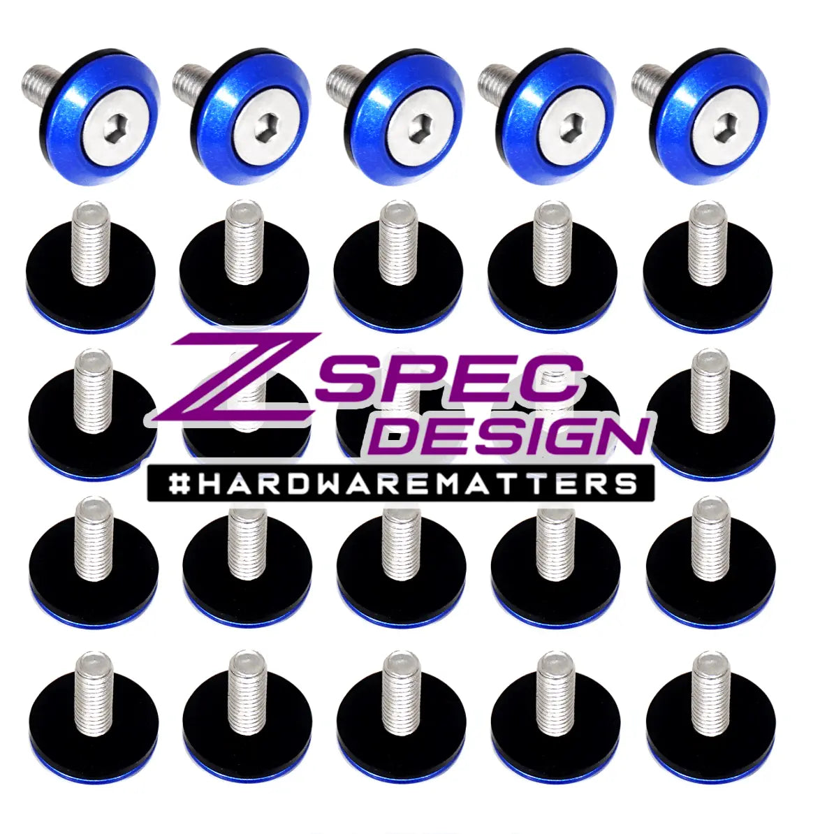 ZSPEC Design bulk pack of 25 stainless steel M6x20mm billet finish washers for hardware and assembly projects.