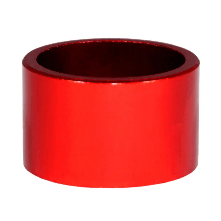 Red ZSPEC Design M6 straight cup dress-up finish washers for SHSC fasteners, billet, 10-pack, with a glossy finish.