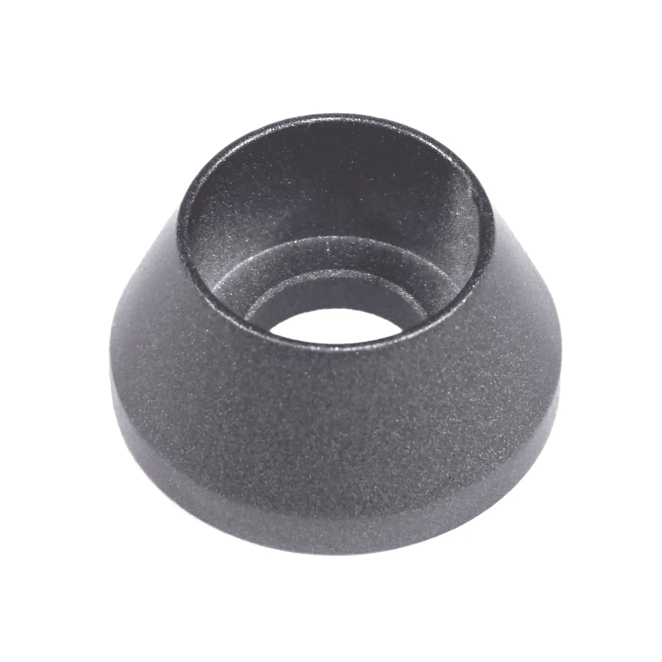 ZSPEC Design red M8 angled cup finish washers for SHSC socket-cap fasteners, billet 10-pack, shown on a clean surface
