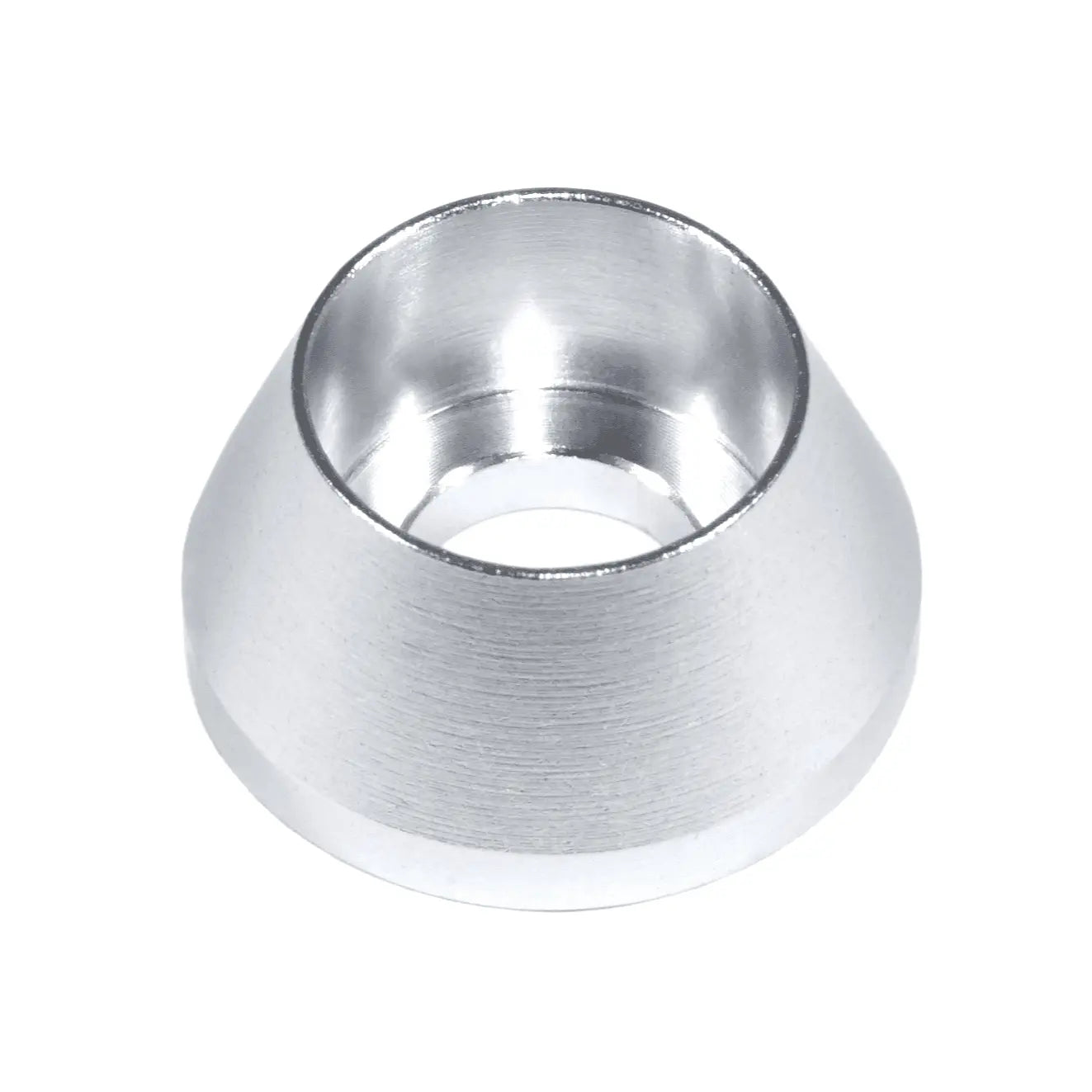 Set of 10 ZSPEC Design M8 angled cup finish washers for SHSC socket-cap fasteners, billet metal, in glossy red.