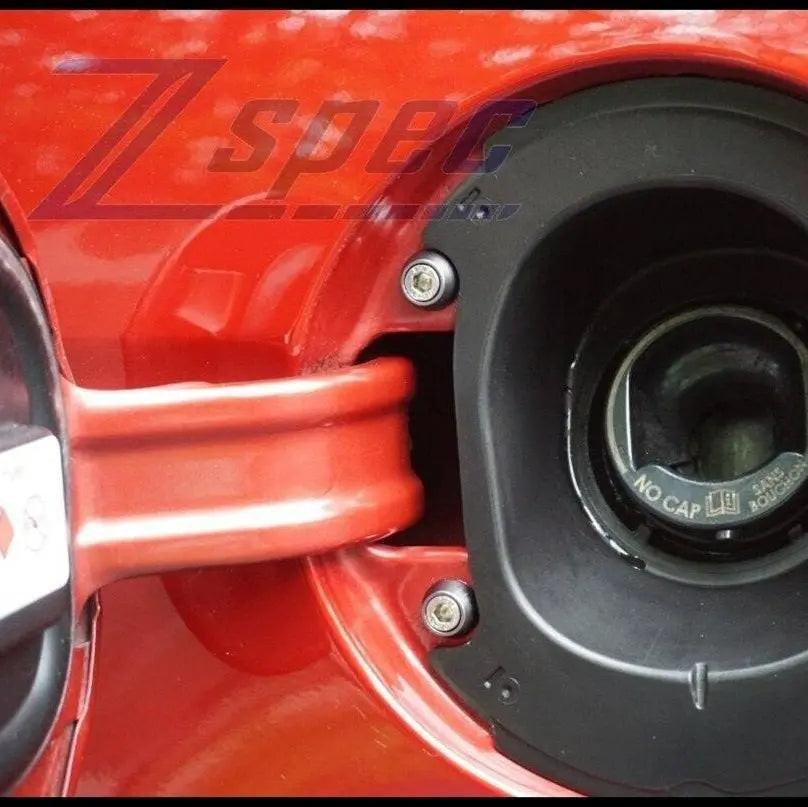 ZSPEC "Stage 3" Dress Up Bolts fastener kit for 2005-2014 Ford Mustang V8 S197, stainless steel and billet finish, shown on vehicle engine.