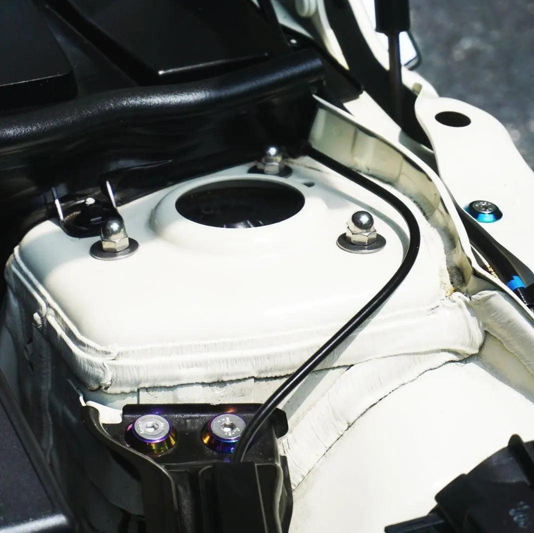 ZSPEC "Stage 3" Dress Up Bolts® fastener kit for 2009-2017 Mini R57 Convertible, stainless steel and billet finish, includes bolts and fasteners.