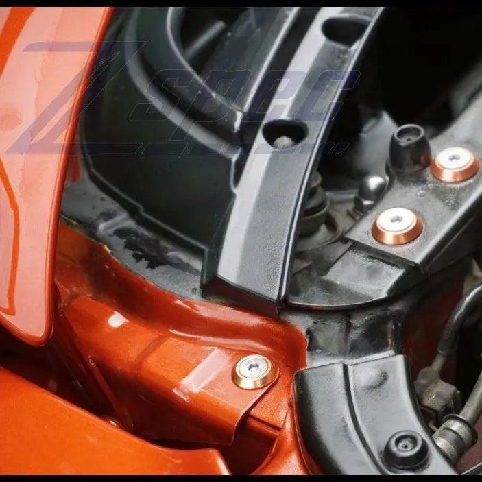 ZSPEC Stage 3 Dress Up Bolts Fastener Kit for 1990-2005 Acura NSX NA1/2, stainless steel and billet construction, shiny red finish.