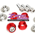 ZSPEC Dress Up Bolts seat fastener kit for 1990-1999 Nissan 300ZX Z32, stainless steel and billet material, blue finish.