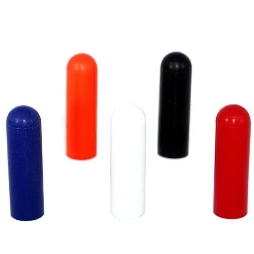 Set of 10 orange silicone rubber T-bolt clamp dress-up sleeves and caps by ZSPEC Design, for automotive or industrial use.