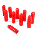 Set of 10 orange silicone rubber T-bolt clamp dress-up sleeves and caps by ZSPEC Design for enhanced hose connection appearance.