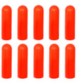Set of ten orange silicone rubber T-bolt clamp dress-up sleeves and caps by ZSPEC Design, for automotive or industrial use.