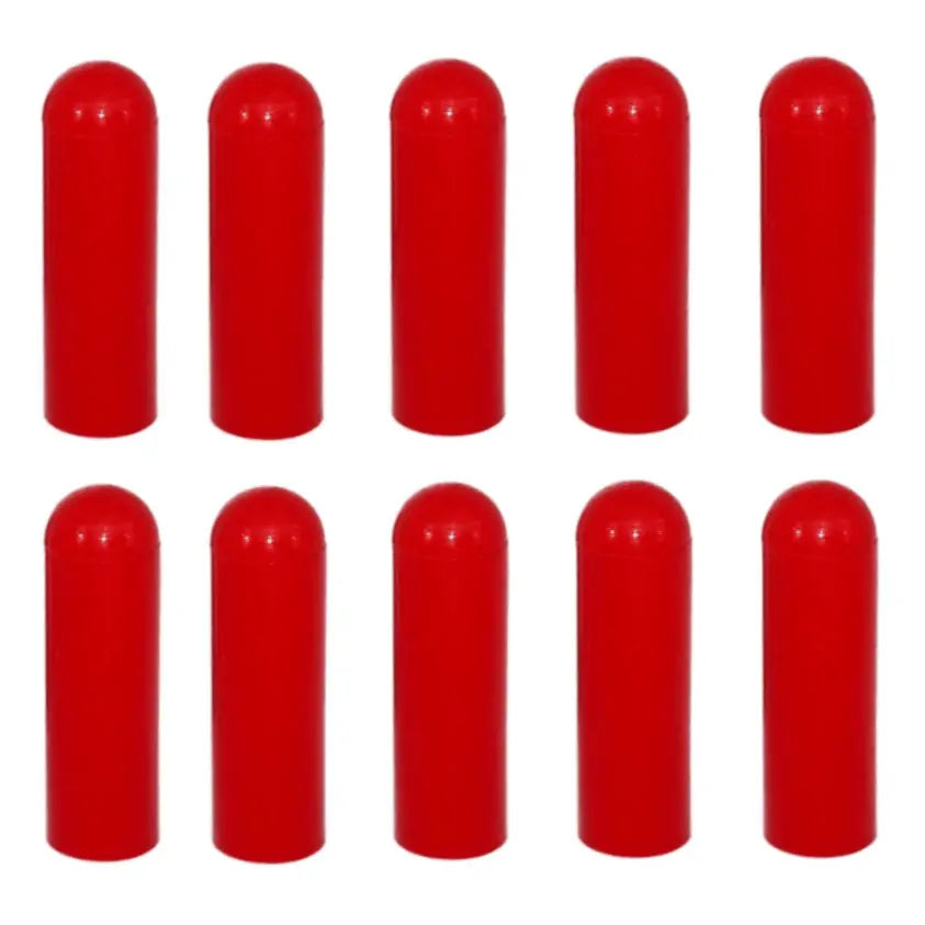 Set of 10 orange silicone rubber T-bolt clamp dress-up sleeves and caps from ZSPEC Design, for automotive or plumbing use.