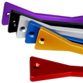 Red ZSPEC Design billet battery hold down bracket with stainless hardware for Nissan Z32 300ZX 90-96, secure and durable engine bay component.
