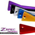 ZSPEC billet battery hold down bracket with stainless hardware for 90-96 Nissan Z32 300ZX, designed for secure engine bay mounting.