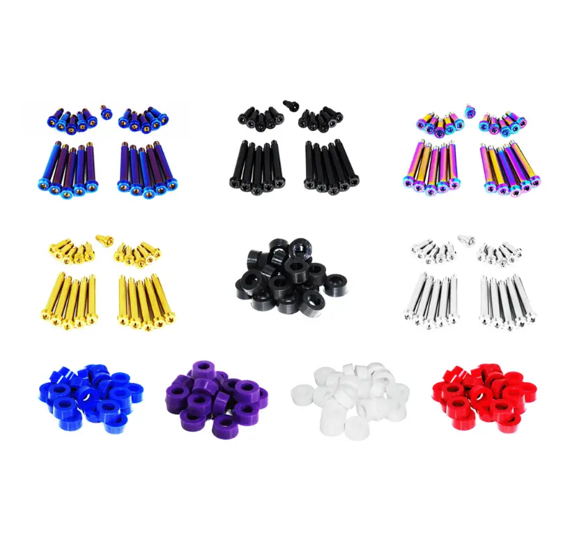 ZSPEC Titanium shoulder-bolt timing cover fasteners with red bushings for Nissan 300ZX Z32 engine upgrade